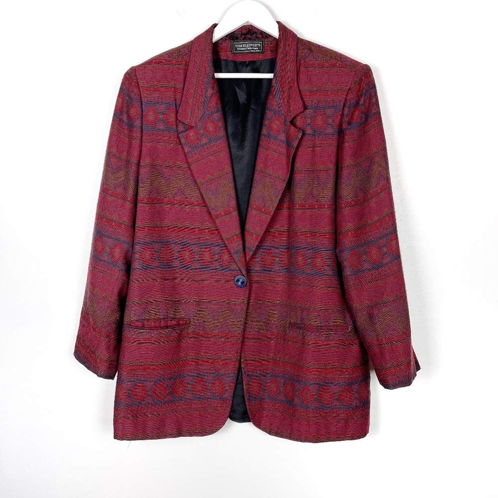 Vintage Aztec Print Lined Blazer Large